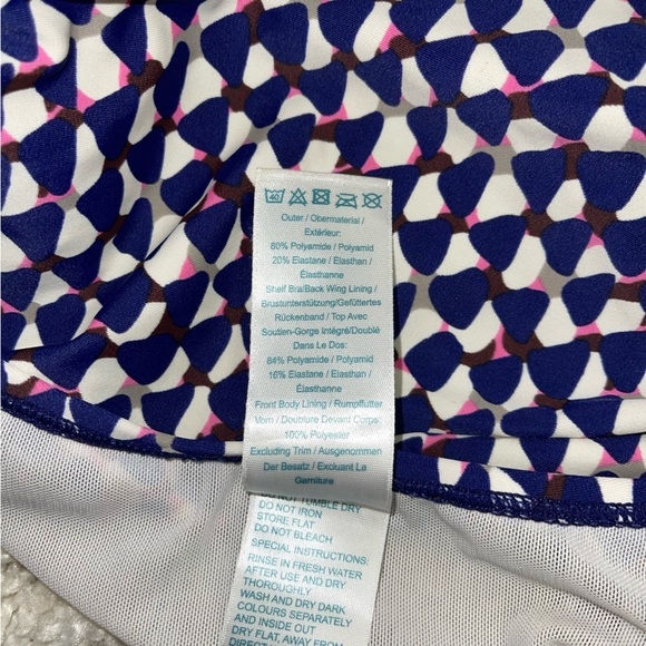 Boden Tankini Top Women’s Size 8 US Halter Padded Bow Front Patterned Swimsuit - Picture 9 of 9